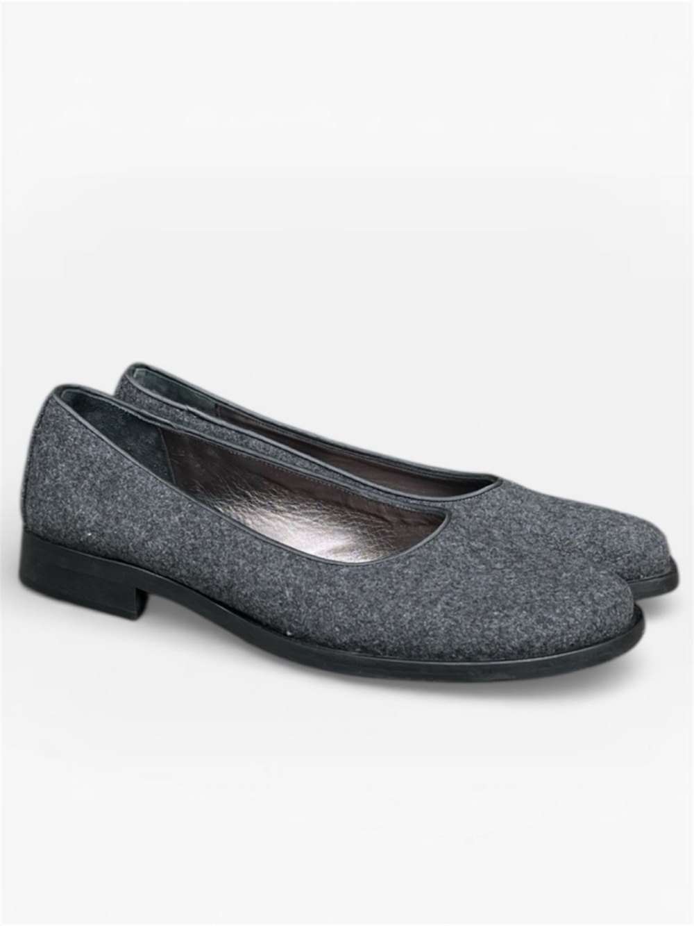 Joan Helpern Signature Made in Italy Wool Square toe Flat in Gray Size 6 1/2